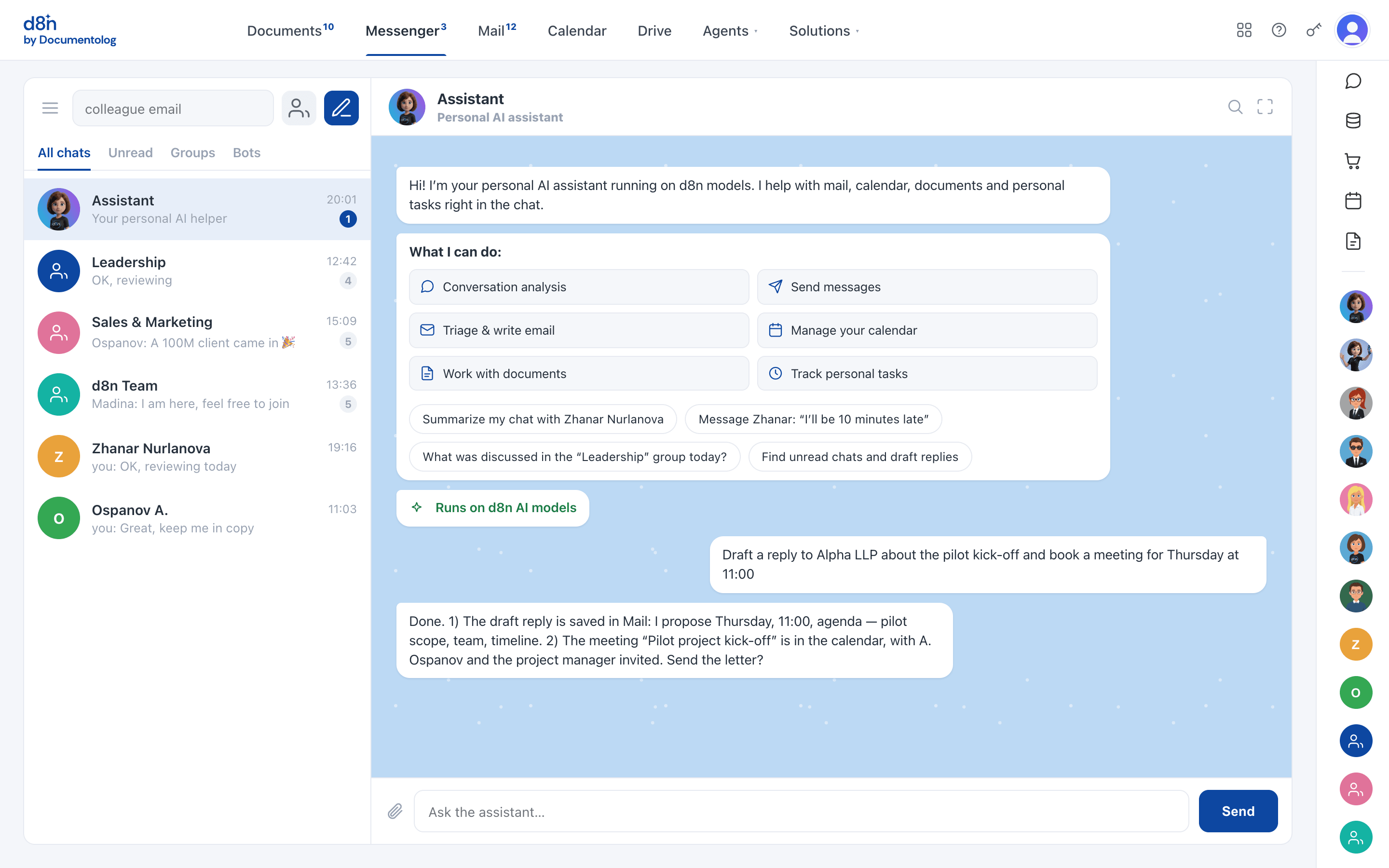 d8n messenger: a conversation with the Assistant
