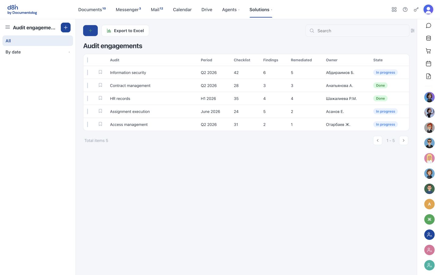 Electronic audit — What the solution looks like in d8n.ai