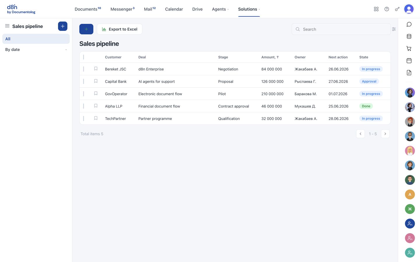 Clients (CRM) — What the solution looks like in d8n.ai
