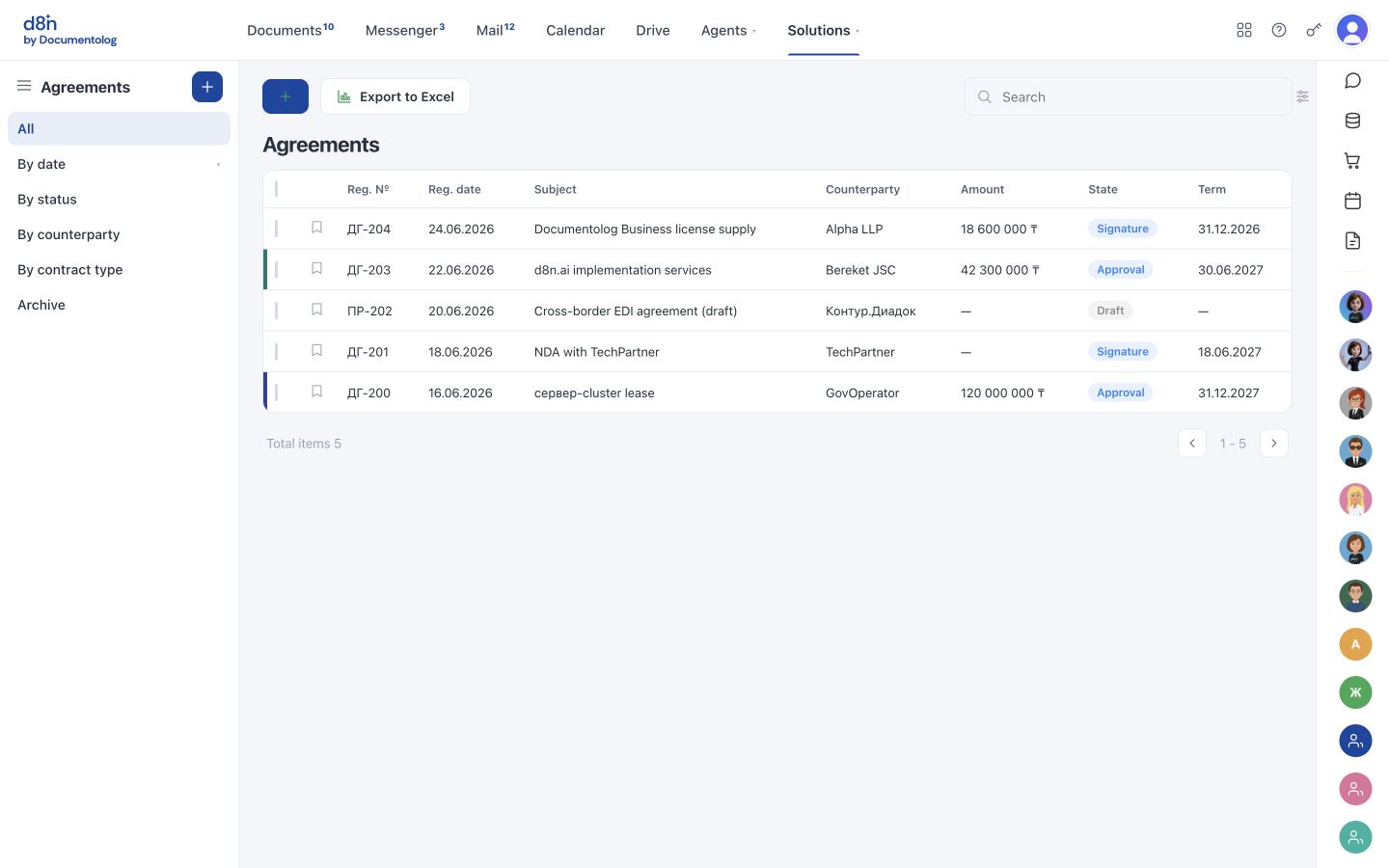 Financial document flow — What the solution looks like in d8n.ai